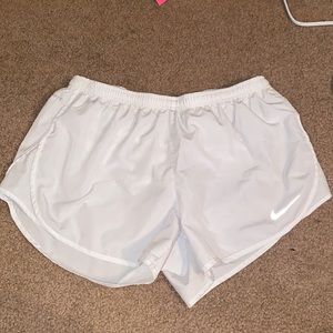 white dri fit nike shorts